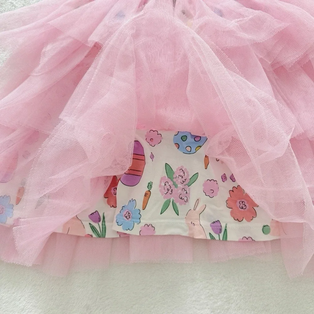 Angel Dear Girls Size 5 Easter Bunny Egg Pink Tulle Tutu‎ Dress Bamboo Spring